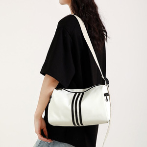 Yoga Gym Bag Horizontal Square White Black Waterproof Zipper Closure Unisex Casual Sports Shoulder Bag Everyday Outfits - Product Image 2