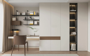 ตู้เสื้อผ้าอิสระทันสมัยพร้อมประตูบานพับสไตล์ไม้เมลามีนคุณสมบัติการพับที่สะอาดสำหรับห้องนอนอพาร์ตเมนต์หรือการใช้งานในโรงแรม - Product Image 4