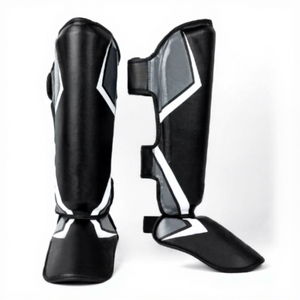 Protège-tibias élastiques en PU sur mesure OEM pour entraînement professionnel de MMA, Muay Thai et Boxe – Protection complète - Product Image 1