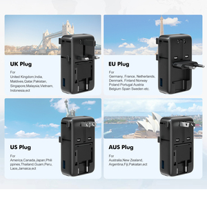 อะแดปเตอร์แปลงไฟแบบพกพาอเนกประสงค์รุ่นฮิตปี 2026 พร้อมพอร์ต USB-A 1 ช่อง และพอร์ต USB-C 2 ช่อง รองรับ PD 45W สำหรับปลั๊กไฟทั่วโลก - Product Image 4