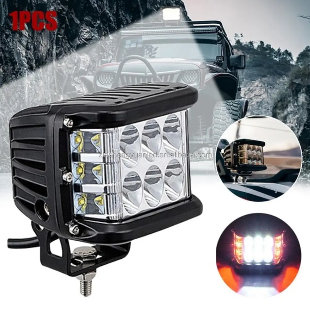 Lampu Sorot Mobil LED 72W, Lampu Sorot Mobil Warna Ganda, Lampu Kabut Otomatis untuk Truk SUV ATV 4WD