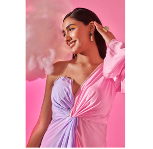 Vestido de Dos Tonos con Lazos Cruzados, Elegante, Casual, para Fiesta de Verano, Vestido de Moda para Mujer, Atuendo Moderno, Vestido Corto Bonito y Elegante - Product Image 1