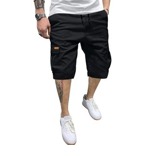 2025 hommes décontracté coton sergé Cargo Shorts 5 pouces entrejambe genou-longueur 2-en-1 Logos plaine teint basket-ball Compression Shorts - Product Image 2
