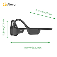ALOVA-Écouteurs de sport sans fil Bluetooth de qualité supérieure, écouteurs de natation IPX8, casque à conduction osseuse avec microphone
