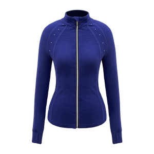 LA CICOGNA Costume d'entraînement de salle de bal adulte femmes velours chaud haute élastique automne hiver couture latérale perceuse manteau <span class=keywords><strong>veste</strong></span> - Product Image 1