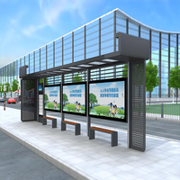 Abri d'attente pour passagers de gare routière et urbaine au design moderne avec boîte publicitaire LED