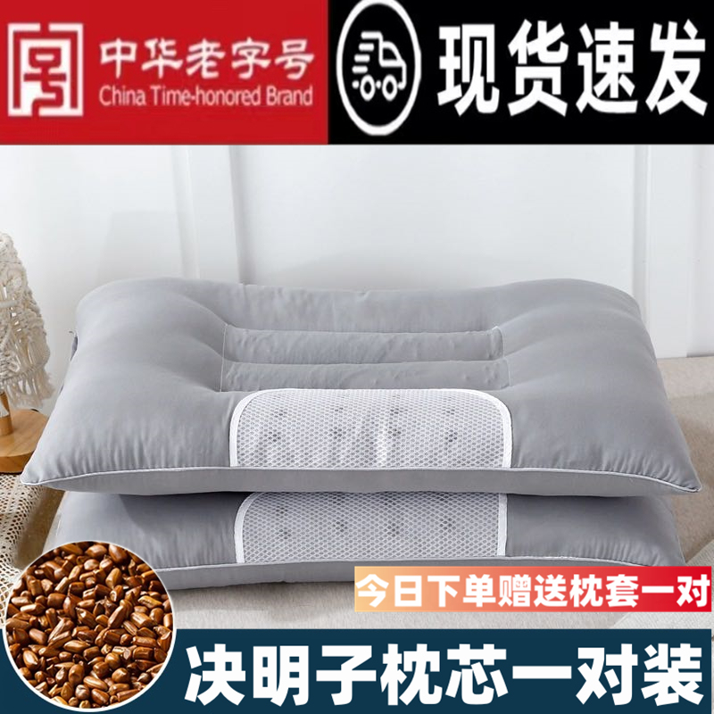 [Gris] Almohada de Terapia Magnética con Semillas de Cassia (Paquete de Dos)
