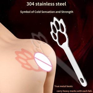 Juguete Metálico con Forma de Pata de Gato para Azotes - Paleta de Disciplina <span class=keywords><strong>y</strong></span> Castigo BDSM de Acero Inoxidable 304 - Product Image 1