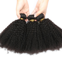 Paquets de cheveux humains brésiliens en gros, paquet de cheveux humains non traités Afro Kinky Curly 4a 4b 4c alignés sur les cuticules
