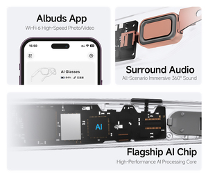HD5 Ultra Smart Glasses 8MP Camera with 2000mAh Charging <b>Case</b> Anti-Shake Video <b>Recording</b> for Outdoor Sports - Product Image 4