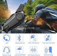 Intercom de moto Inveer (AM) IPX65 robuste avec design duplex, casque Bluetooth, intercom sans fil X1