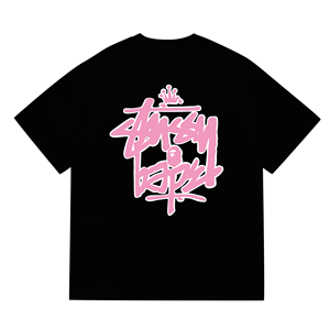 T-shirt pour homme Bapees, imprimé cœur noir, design rose, coupe classique - Product Image 3