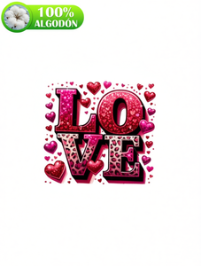 T-Shirt da Donna con Stampa Cuori Rosa, 180g, Morbida ed Elastica, Top Casual a Maniche Corte, Vestibilità Regolare, Lavabile in Lavatrice - Product Image 1