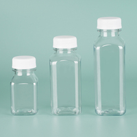 Bouteille de Jus en Plastique PET de 400ml 500ml, Jetable et Transparente, avec Couvercle Noir ou Blanc, Petite et Pratique, Idéale pour le Lait (Vente en Gros)