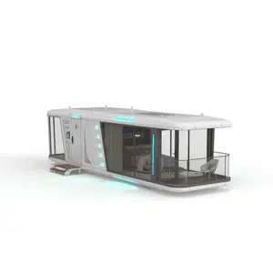 2024 Maisons modulaires préfabriquées en acier prêt à l'emploi Maison capsule préfabriquée avec salon et chambre à coucher