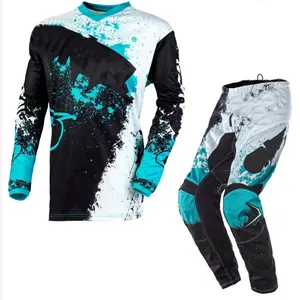 High Quality Motorcycle Racing Jersey and Pants Sublimation Blank Motocross Pants Mx Gear Dirt Bike Set Motorcycle Suit Uniforms