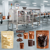 Machine d'emballage automatique multifonctionnelle adaptée au chocolat et aux céréales, avec fonctionnalité de sachet refermable à fermeture éclair