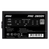 Alimentation électrique pour ordinateur haute performance MSI PAG A650BNL 80PLUS White Medal 600W Desktop ATX Silencieuse
