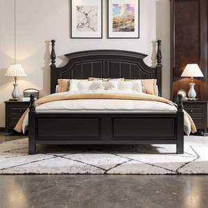 <span class=keywords><strong>Lit</strong></span> en bois massif de style campagnard américain vintage du milieu du siècle Boîtes de rangement personnalisables pour <span class=keywords><strong>lit</strong></span> double - Product Image 2