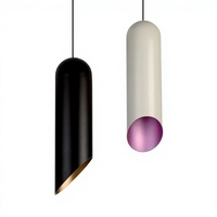 Luminaire suspendu linéaire moderne minimaliste en aluminium avec LED, intensité réglable, noir et blanc, économie d'énergie 2700K