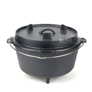 Ensemble de four néerlandais <span class=keywords><strong>en</strong></span> <span class=keywords><strong>fonte</strong></span> pré-assaisonné 2 <span class=keywords><strong>en</strong></span> 1, Casserole <span class=keywords><strong>en</strong></span> <span class=keywords><strong>fonte</strong></span> <span class=keywords><strong>sans</strong></span> revêtement avec lève-couvercle, populaire <span class=keywords><strong>en</strong></span> usine - Product Image 5