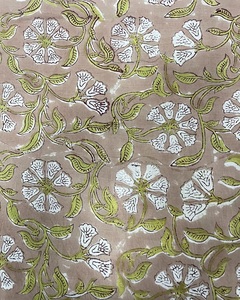 Tela de Algodón Artesanal con Estampado a Mano, Diseños Naturales Indios, Vestidos Ligeros para Niños, 110 GSM, Decoración para Cortinas y Bolsos - Product Image 4