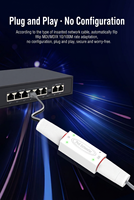Repetidor POE RJ45 Impermeable de Tamaño Mini, IP66, 100Mbps, Estándar IEEE802.3af/at, 30W, 2kv, Extensor de Red Ethernet