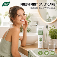 Dentifrice Blanchissant au Thé Vert Anti-Caries pour Adultes, Usage Domestique, Vente en Gros, Logo Personnalisé, OEM ODM, Menthe Naturelle, Sans Fluor, Nettoyage en Profondeur