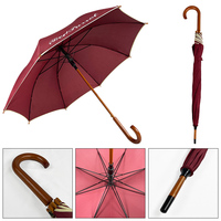 Parapluie à manche en bois, logo personnalisé, coupe-vent, grand format, pour la pluie et le soleil, cadeau d'affaires, vente en gros, fabricant professionnel