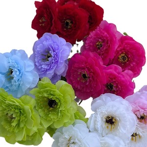 ดอกโบตั๋นปลอมแบบก้านเดี่ยว หลายชั้น สีผสมผสาน สำหรับตกแต่งงานแต่งงาน กันน้ำ สไตล์โมเดิร์น - Product Image 1