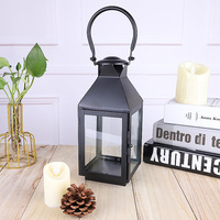 Nordique fer forgé vent lampe bougeoir métal verre artisanat rétro romantique créatif bougeoir ornements