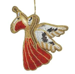 Ornements suspendus brodés à la main Zardozi, décoration, cadeau, mode de Noël - Product Image 3