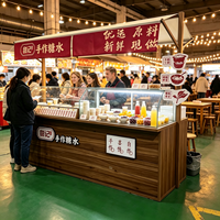 Kiosque de marché de desserts Food Street, stand de restauration mobile pour centre commercial, stand de marché nocturne extérieur, personnalisation en gros