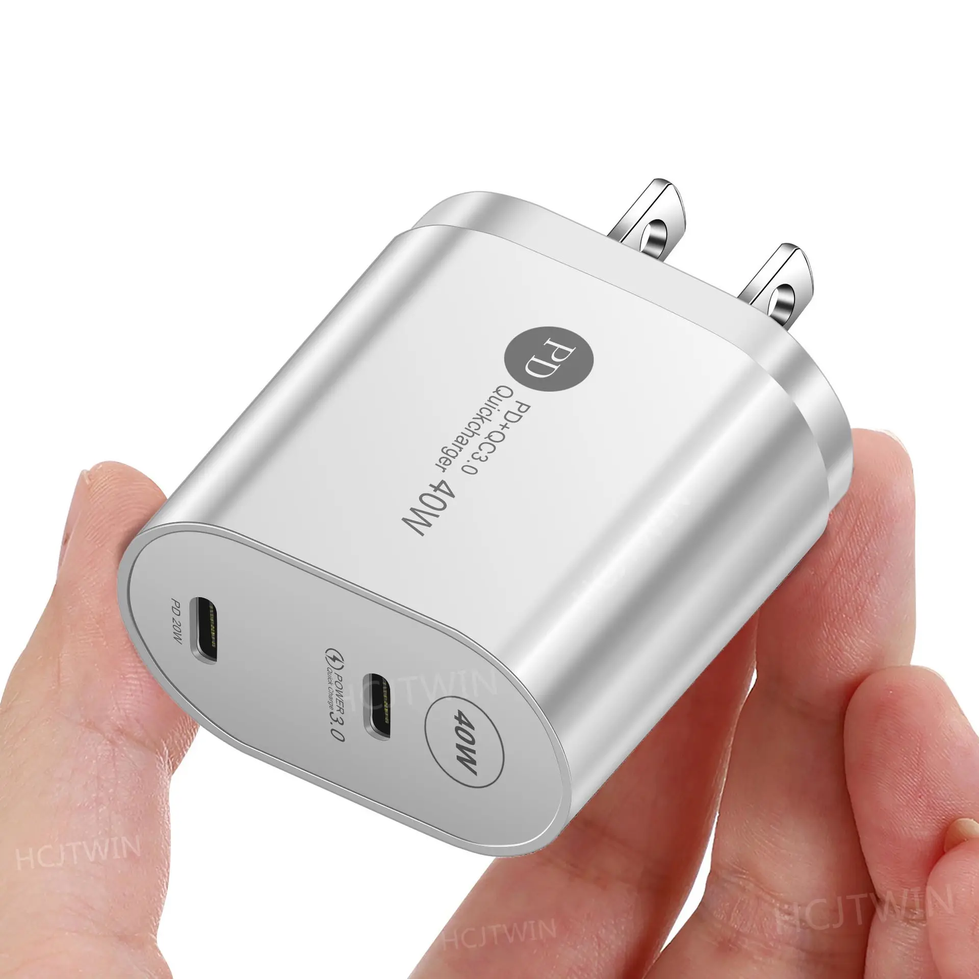 Newest 40W Dual 20W Type C Fast EU US UK Plug USB C Portable Mobile Phone Wall Adapter Charger For Apple iPhone 15 14 13 Pro Max