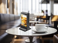 Afficheur publicitaire de charge de téléphone FYD-835SD, écran numérique double de 7 pouces, présentoir de table pour menu numérique