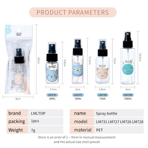 Flacon pulvérisateur vide Lameila 30-100 ml en PET avec logo personnalisé, buse noire et capuchon en plastique <span class=keywords><strong>blanc</strong></span> pour soins de la peau et voyage LM726-731 - Product Image 5