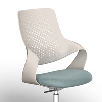 Chaise de bureau simple et décontractée en PVC, chaise de conférence, chaise de personnel moderne avec dossier, chaise pivotante pour ordinateur à domicile, chaise d'étude, déballée
