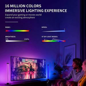 Barre lumineuse LED intelligente à synchronisation musicale RGBIC à 360 degrés, télécommande par application, décoration pour salle de jeu, lumière synchronisée avec la musique - Product Image 3