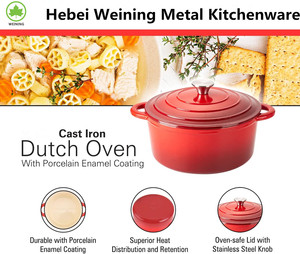 Heavy Duty Enameled Cast Iron Round Dutch Oven with Lid <strong>Pots</strong> and Pans <strong>Nonstick</strong> Cookware <strong>Set</strong> Cast Iron <strong>Pots</strong> - Product Image 4