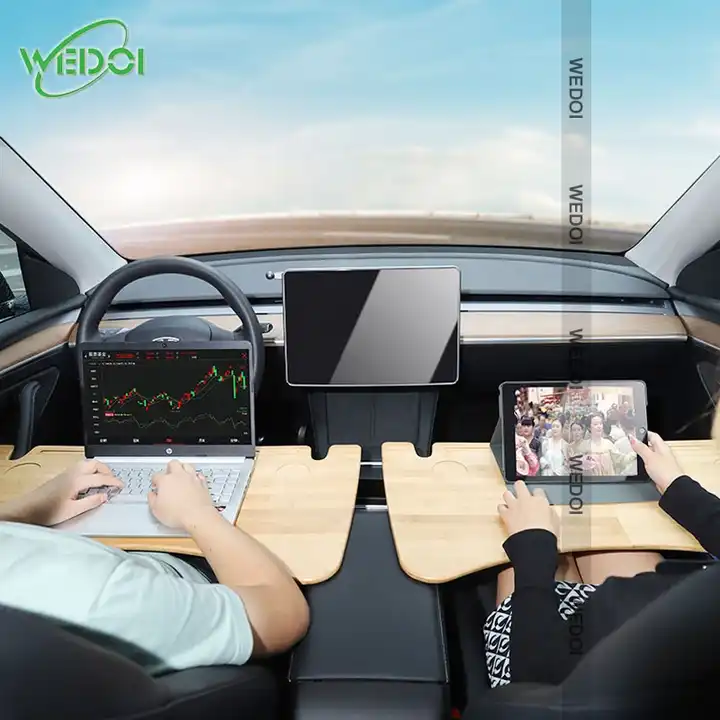 Foldable Table Desk For Tesla Model 3 Y Car Steering Wheel Food Trays  Portable In-car Office Laptop Tables For Tesla Accessories