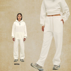 Joggers de pierna recta con forro <span class=keywords><strong>interior</strong></span> cepillado de cintura media para <span class=keywords><strong>hombre</strong></span>, pantalones informales térmicos de invierno, 350GSM - Product Image 6