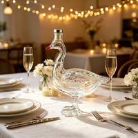 Carafe en verre créative en forme d'oie, verrerie artistique animale, bouteille à vin et whisky, ornement de table pour mariage et banquet