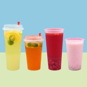 Customize Logo Printing8oz 12oz 16oz 20oz Transparent and Frosted PP <b>Plastic</b> Hard <b>Cup</b> for Bubble Boba Tea - Product Image 2