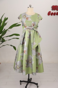 Vestidos Casuales Elegantes de Poliéster Tejido con Estampado Floral para Mujer, Talla Grande, con Spandex, para Ocasiones Especiales, Modelo 2026 - Product Image 4