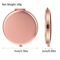 Blank Compact Mirror Round Double Sided Magnifying Mini Pocket Mirror Rose Gold Gold Silver Travel Foldable Cosmetic Hand Mirror
