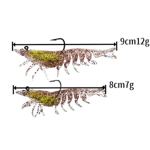เหยื่อปลอมกุ้งน้ำเค็มแบบนิ่ม 3 ชิ้นต่อถุง 3 สี น้ำหนัก 7 กรัม 12 กรัม ทำจาก TPE ลอยน้ำได้ สมจริง ทนทานต่อการฉีกขาด พร้อมตะขอ - Product Image 2