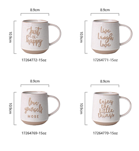 Hualian 15OZ cốc trong phản ứng men với sáp chữ Hạnh Phúc thiết lập của 4 - Product Image 6