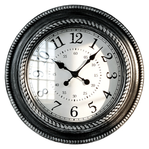 Orologio <span class=keywords><strong>da</strong></span> <span class=keywords><strong>Parete</strong></span> Stile Country Francese Verde Chiaro Effetto Invecchiato Dettaglio Corda Bianca Movimento al Quarzo Silenzioso Materiale Plastico per Soggiorno - Product Image 2
