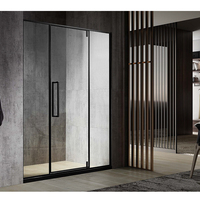 Cube de douche pivotant à 360 °, compartiment de douche en verre facile à nettoyer, porte de salle de bains, écran de douche en verre sans cadre, panneau en verre fixe