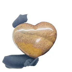 Камень из конопли ручной работы с драгоценным камнем, пухлый камень в форме сердца, декоративный натуральный многоцветный дизайн